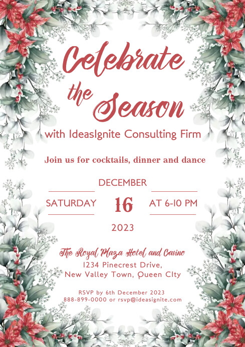 Christmas | Company Party Invite Template | PosterMyWall
